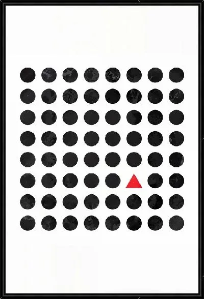 Картина Красный квадрат и черные круги