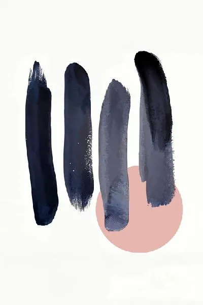 Плакат Розовый круг и 4 линии