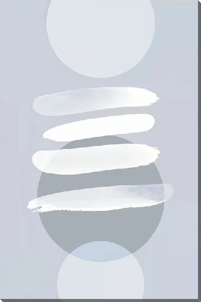 Картина маслом Круги и линии на голубом фоне