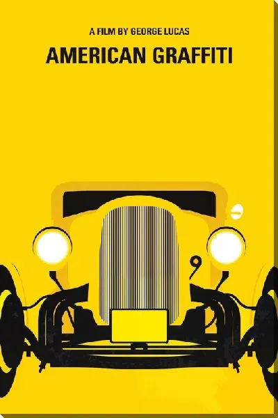 Постер Желтые ретро-автомобиль на желтом фоне