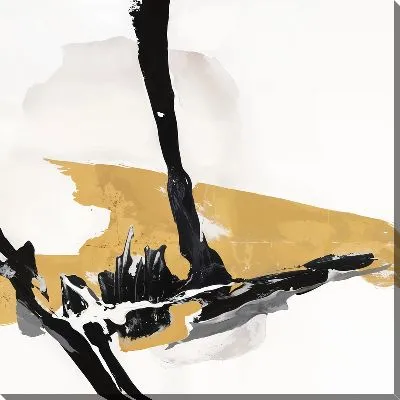 Картина маслом Черная и золотая текстуры