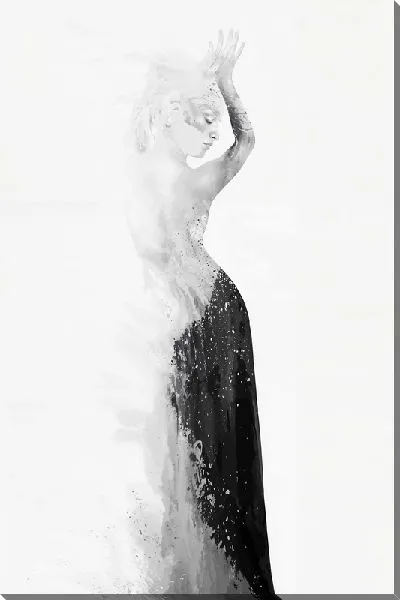 Картина маслом Женский силуэт в дымке