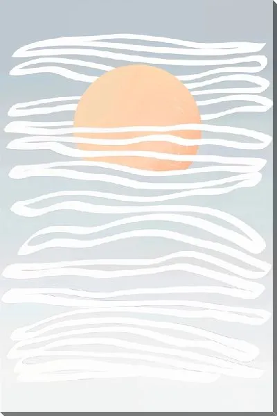 Картина маслом Солнце и витые линии