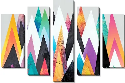 Разноцветные горы в скандинавском стиле