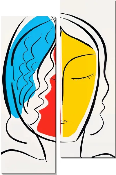 Модульная картина Лицо в стиле минимализм