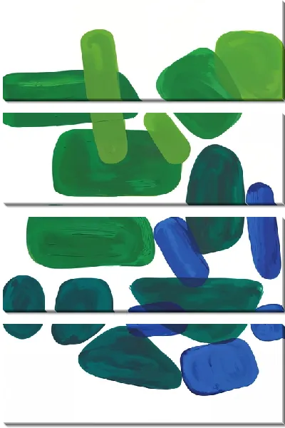 Модульная картина Зеленые и синие