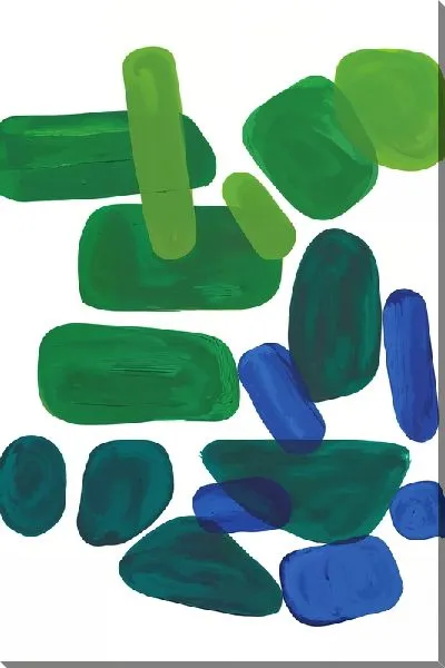 Картина маслом Зеленые и синие