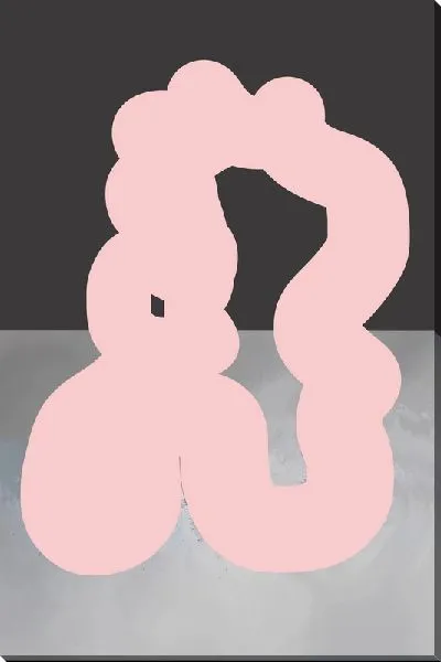 Картина маслом Розовое на серо-черном