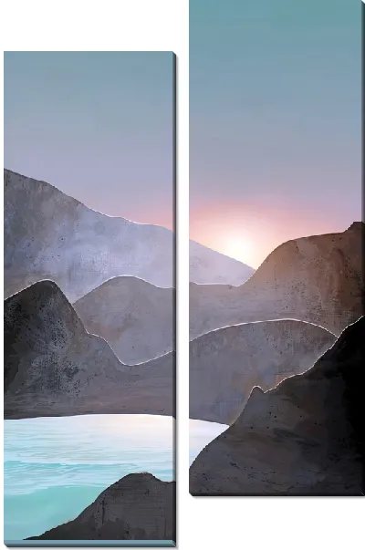 Модульная картина Рассвет в горах №4