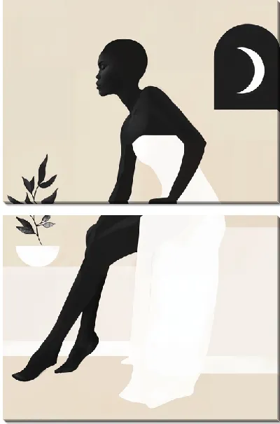 Модульная картина Африканка у окна