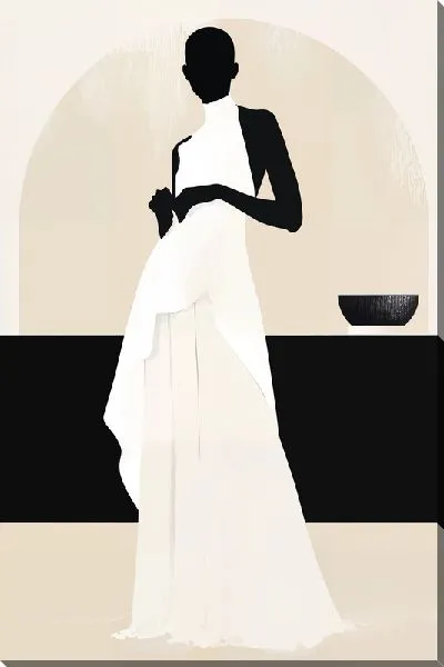 Постер Африканка в белом платье