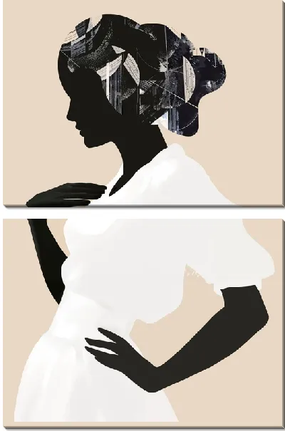 Модульная картина Африканка с головным убором