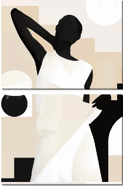 Модульная картина Африканка в платье