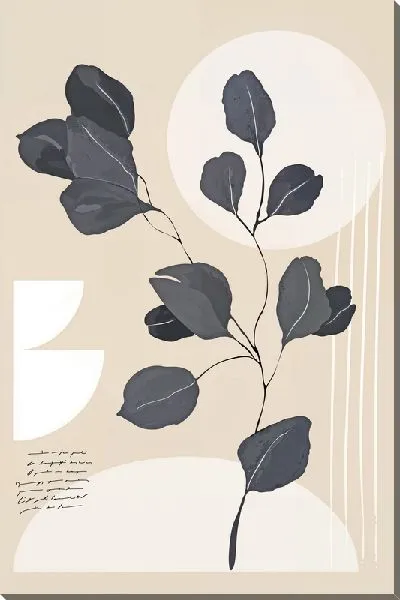 Картина маслом Растение на бежевом фоне №2