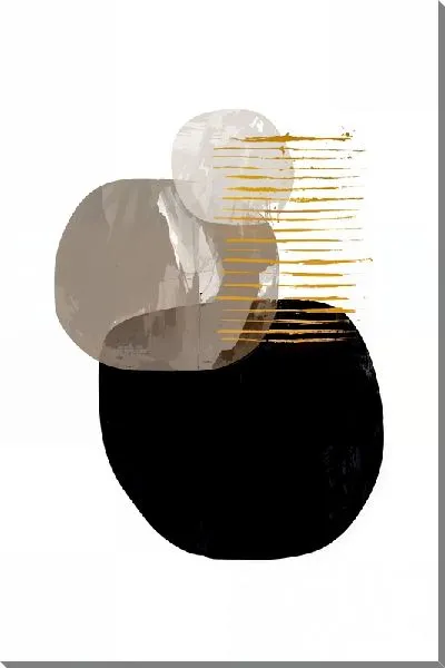 Картина маслом 3 круга и линии