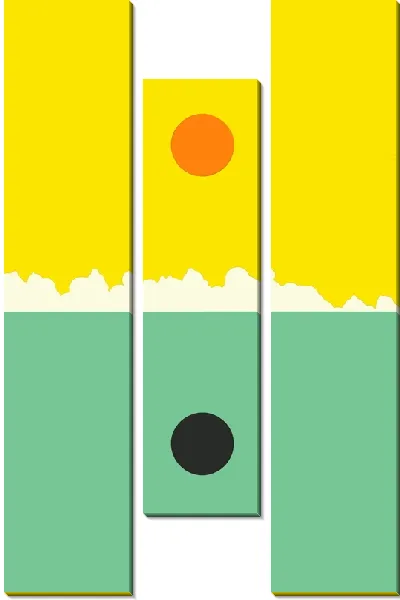 Модульная картина Оранжевый и черный круги