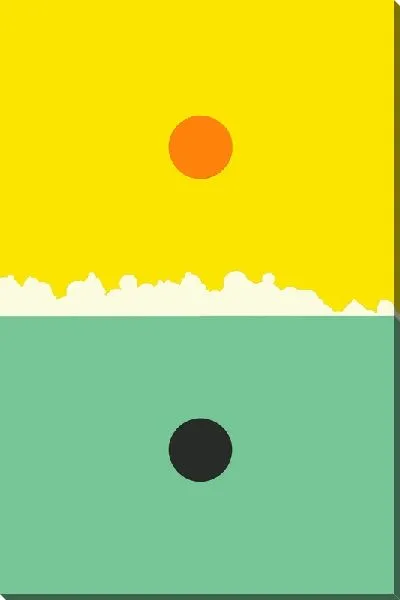 Картина маслом Оранжевый и черный круги