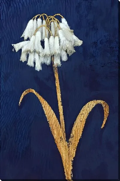 Картина маслом Цветок с золотым стеблем