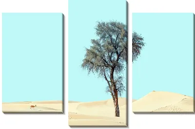Модульная картина Дерево в пустыне