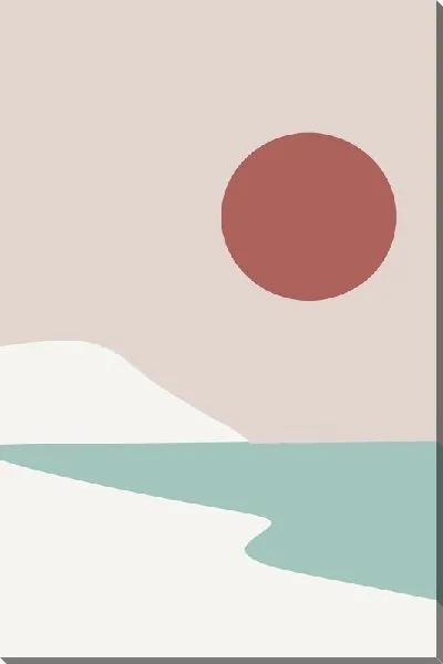 Картина маслом Солнце над пляжем