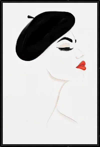 Картина Девушка с красными губами и шляпке