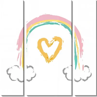 Модульная картина Радуга на облаках