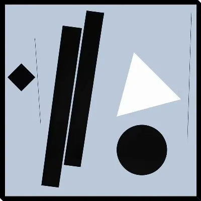 Картина маслом Белый треугольник и черные фигуры