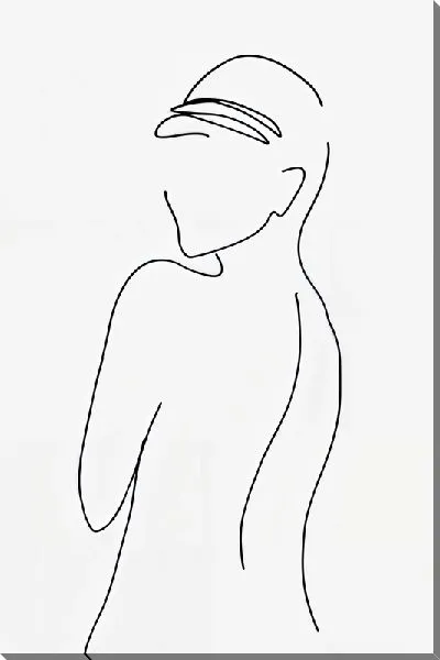 Картина маслом Рисунок женщины в стиле минимализм