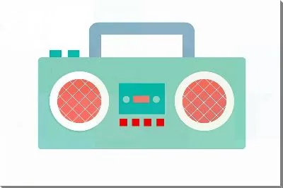 Картина маслом Магнитофон в стиле минимализм