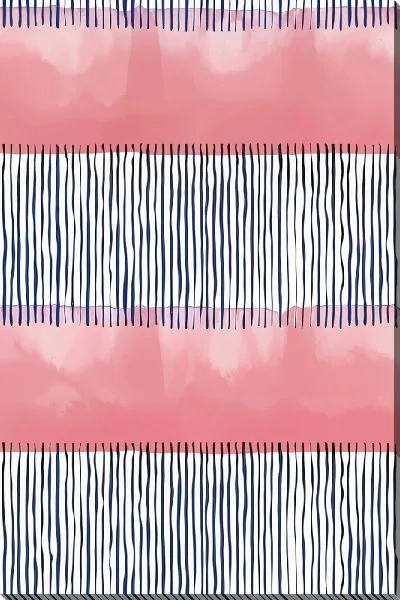 Постер Синие линии на розовом 