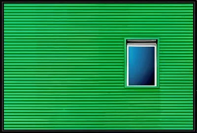 Картина Окно на зеленой стене