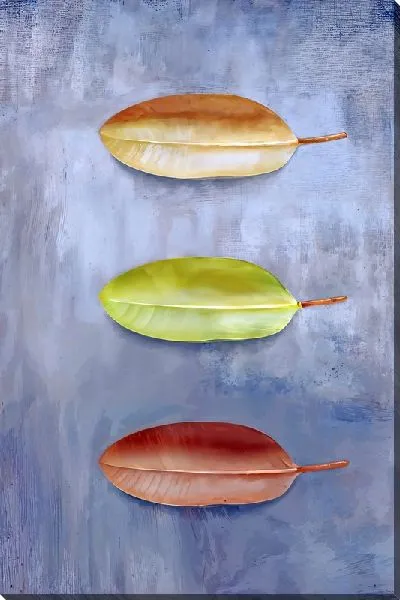 Картина маслом 3 осенних листка