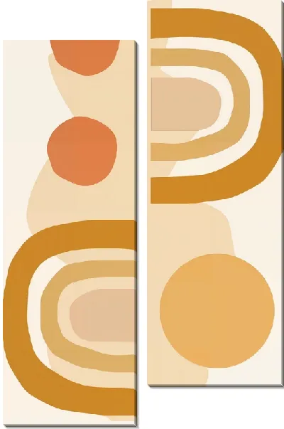 Модульная картина Кремовая геомтерия