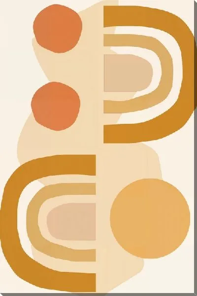 Картина маслом Кремовая геомтерия