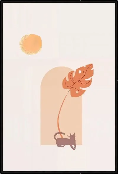 Картина Кошка на окне в стиле минимализм