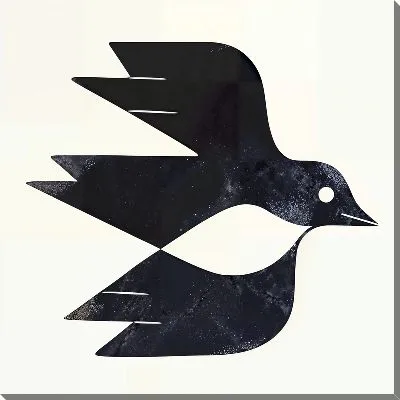 Картина маслом Птица летит вправо в стиле минимализм