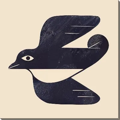 Картина маслом Птица летит влево в стиле минимализм