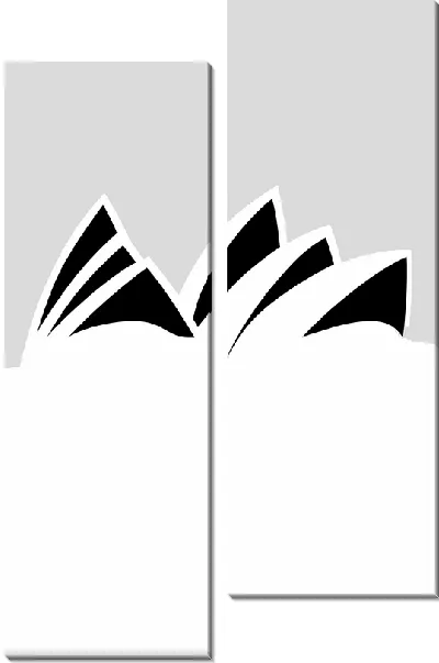 Модульная картина Сиднейский оперный театр в стиле минимализм