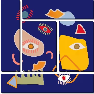 Модульная картина Коллаж с глазами