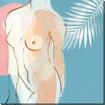 Постер Женщина и листья