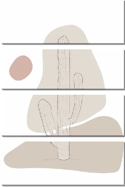 Модульная картина Кактус в стиле минимализм