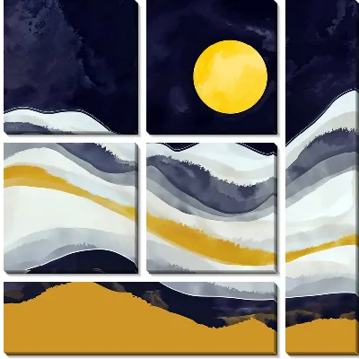 Желтая Луна в горах