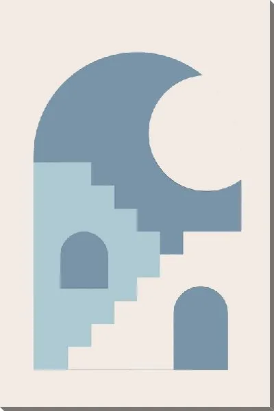 Картина маслом Лестницы в арке в стиле минимализм