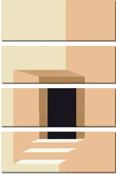 Модульная картина Дверь и лестница в стиле минимализм