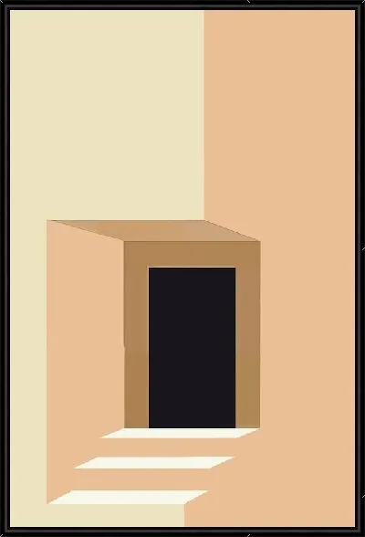 Картина Дверь и лестница в стиле минимализм