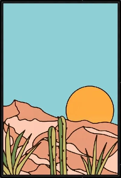 Картина Пейзаж пустыни с кактусами