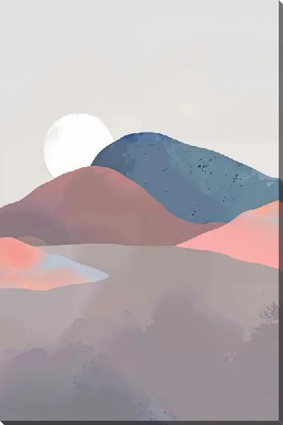 Картина маслом Горный пейзаж в стиле минимализм