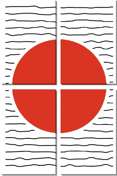 Модульная картина Японское Солнце в стиле минимализм