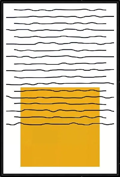 Картина Желтый квадрат и черные линии