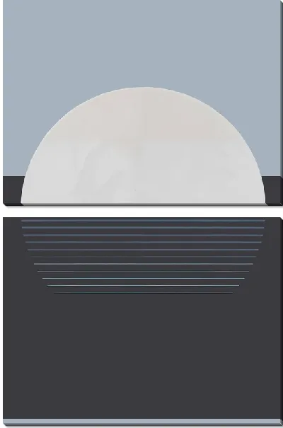 Модульная картина Полукруг в стиле минимализм